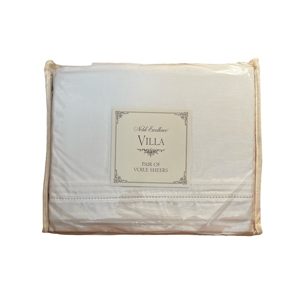 Noble Excellence Villa Pair of Voile Sheers 42” x 84” w/ 2” Header 100% Cotton